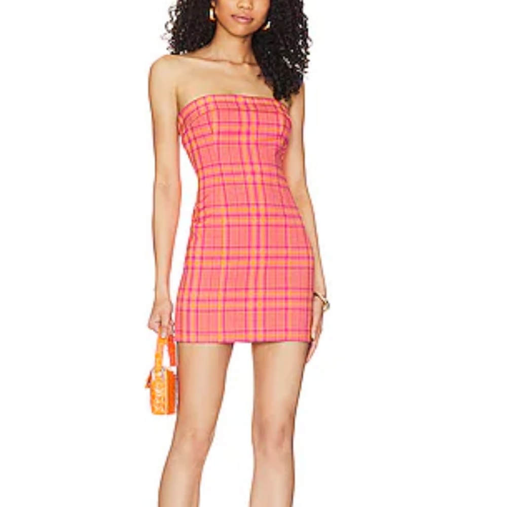 NWT Lovers and Friends Rodeo Mini Dress in Pink & Orange